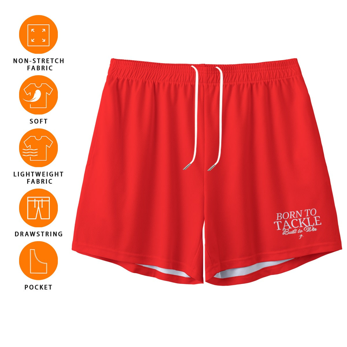 Born to Tackle Shorts (Red)